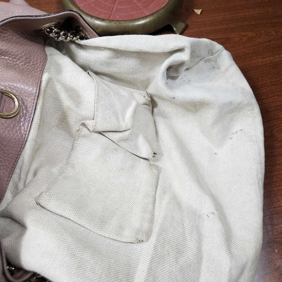 Auth Gucci Soho Medium Bag Large GG Pink Bag 308982 Light Blush Pink - Picture 11 of 15